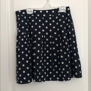 Navy & White Polka Dot J. Crew Mini Skirt